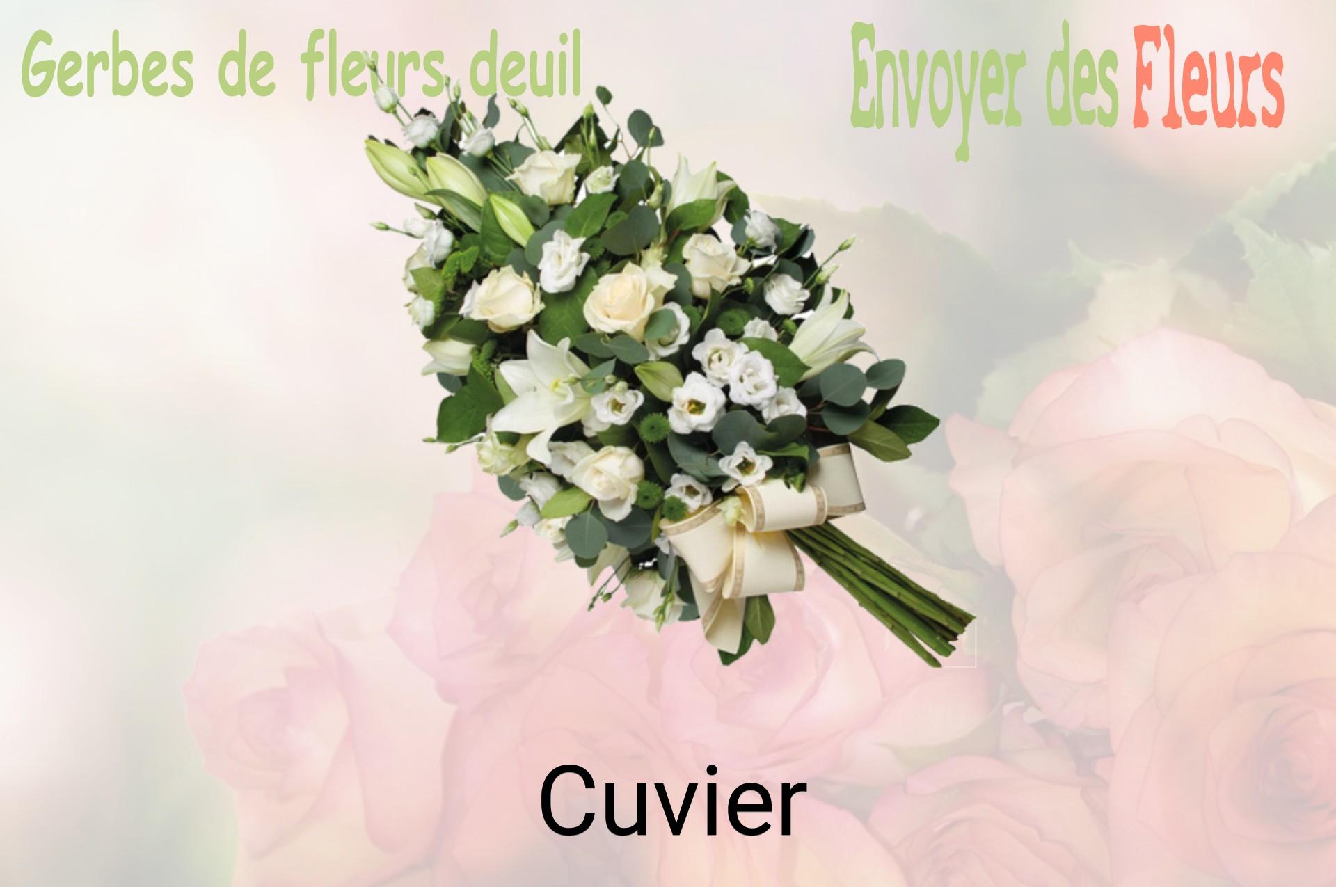 Gerbe de fleurs de deuil livrée à Cuvier